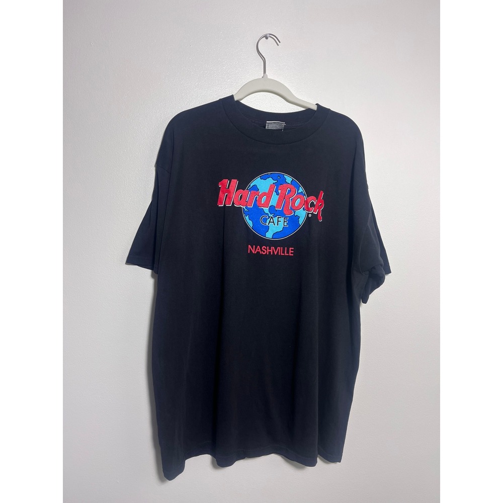 Hard‎ Rock Cafe Nashville Vintage Graphic T-Shirt Black Mens Short Sleeve Tee